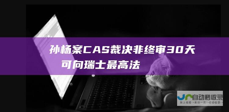 孙杨案CAS裁决非终审30天内可向瑞士最高法院上诉|法庭